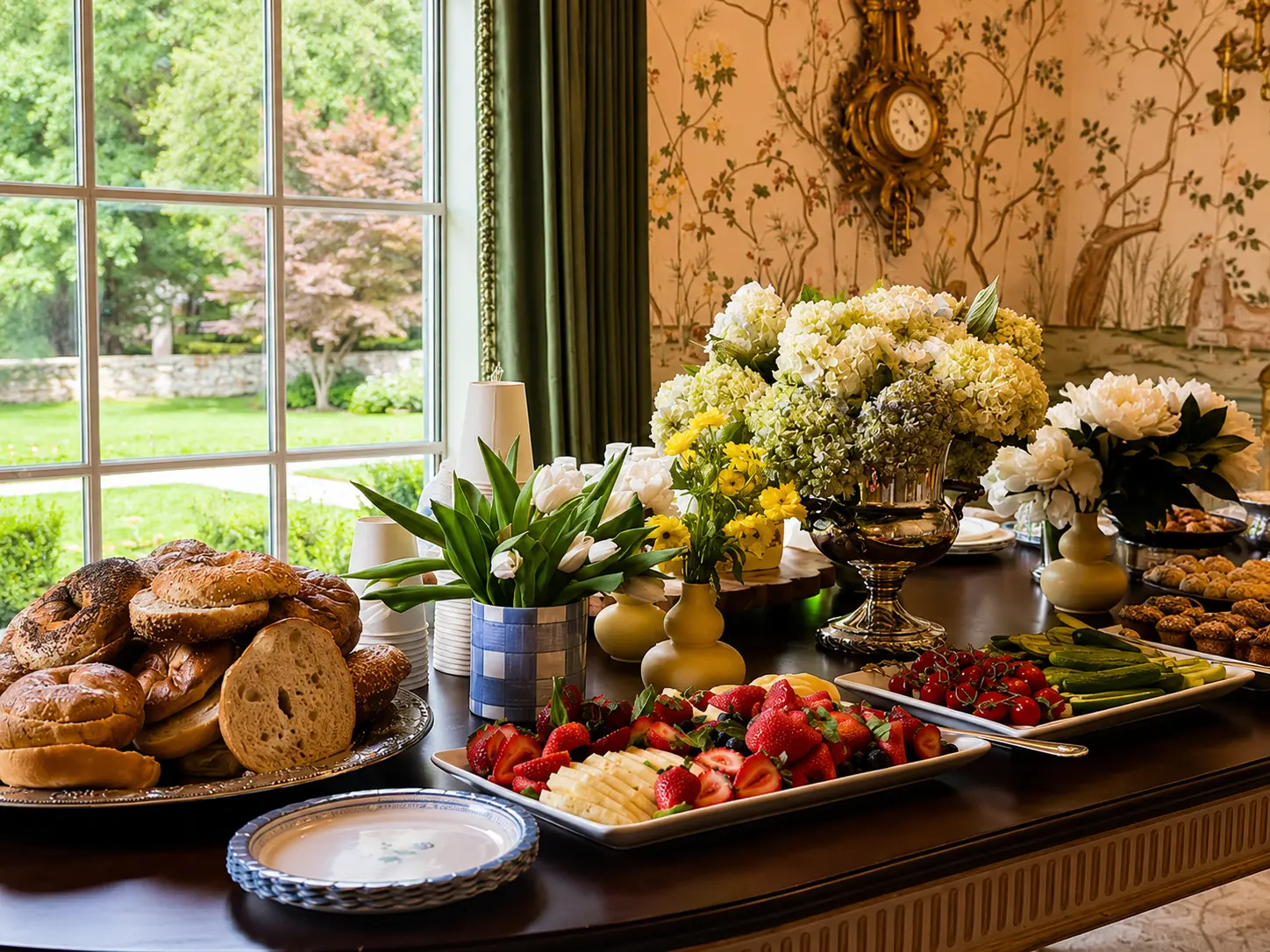 Garden brunch buffet catered by Milly Market in Dallas