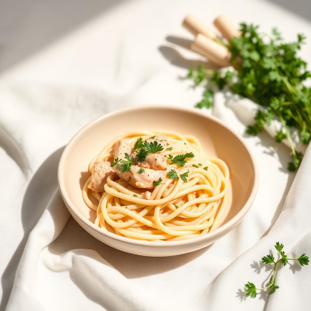 Organic Chicken Alfredo — organic meal prepared by Milly Market in Dallas