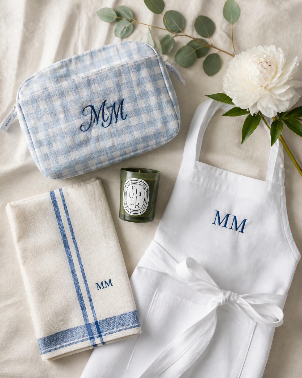 Hand-monogrammed linens and gifts from the Milly Monogram studio